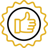 Gold standard approval badge icon representing dymaptic's Esri Gold Partner certification and verified expertise in ArcGIS products