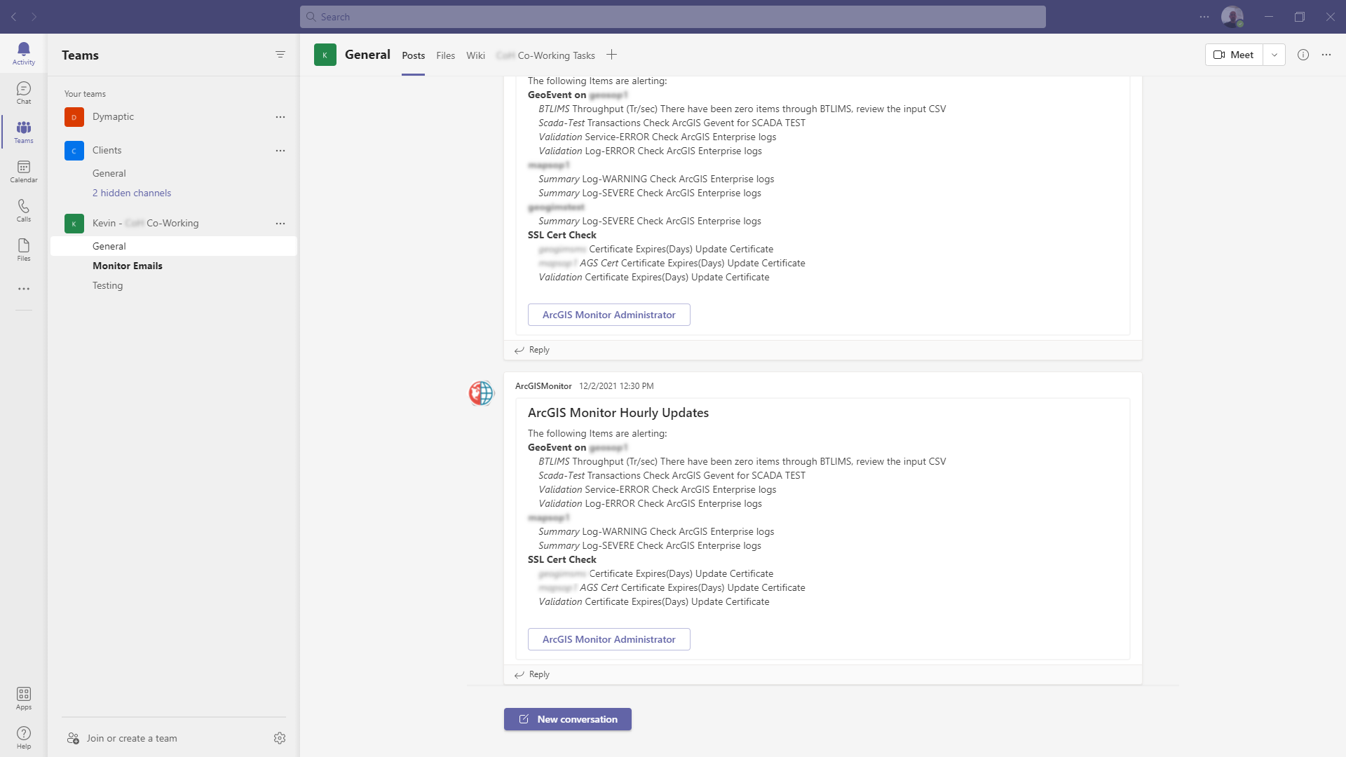 ArcGIS Monitor notifications in Microsoft Teams